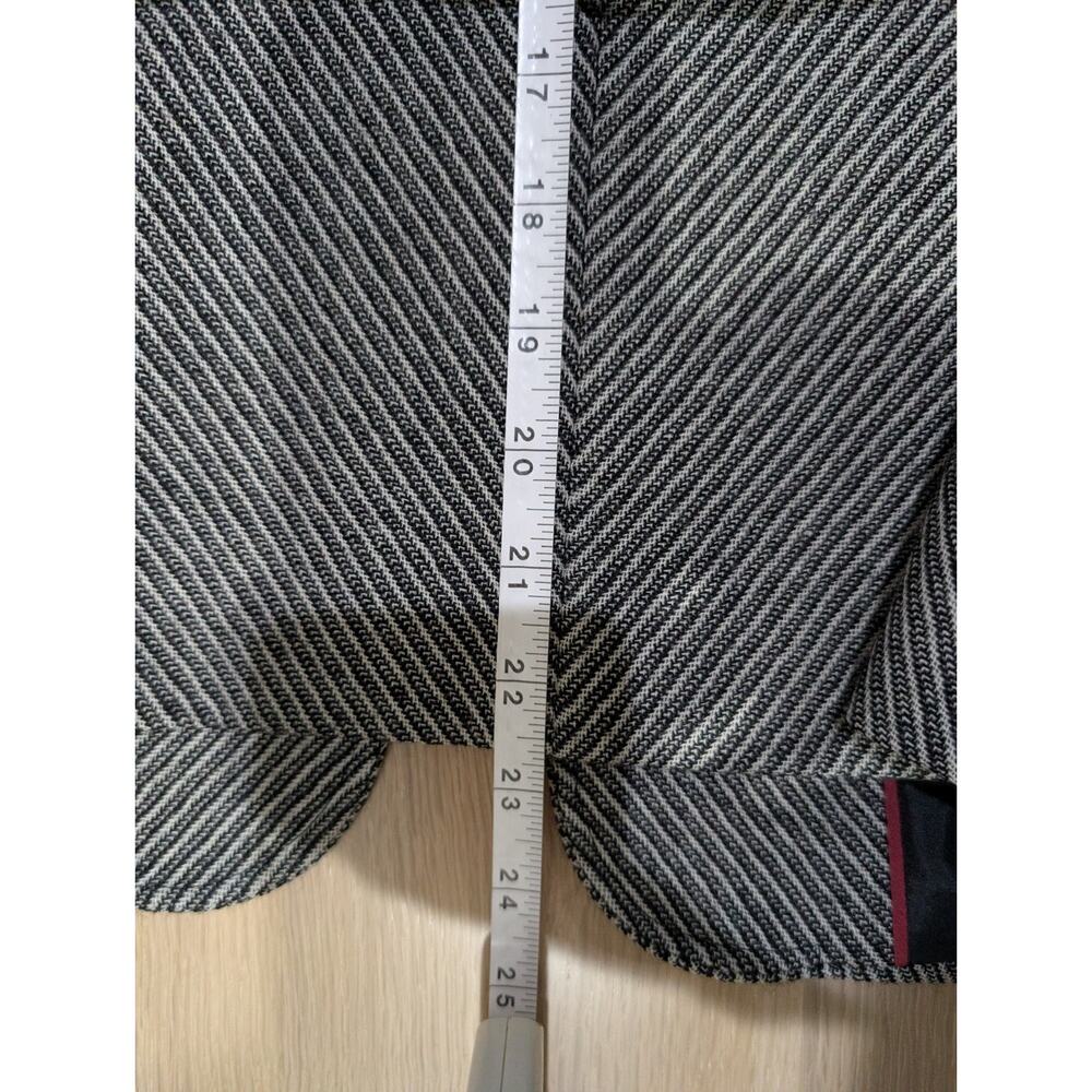 Talbots Petite Blazer 10 Gray 100% Wool Herringbone Jacket Japan Classic Belt - Picture 14 of 16